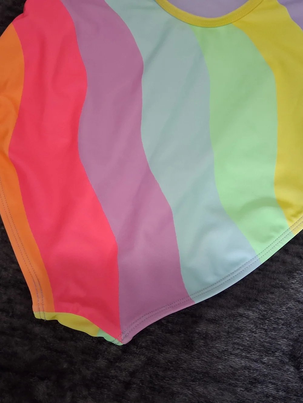 Wonder Nation 1piece Multicolor Wavy Striped Swimsuit Girls Size 10/12